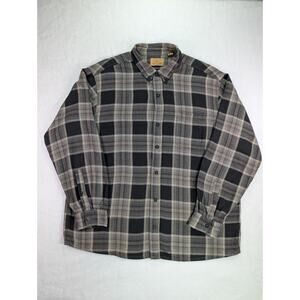 Red Head Ranch Size XL Gray, Black, Brown Plaid Button Down Long Sleeve Shirt